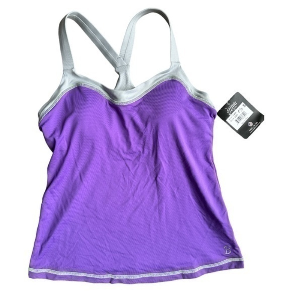 NWT Sofibella, small, tank top, spaghetti strap,racer back, padded built-in bra